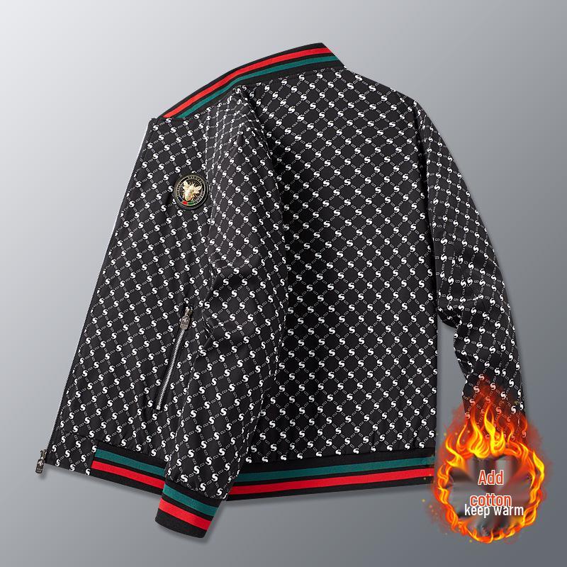 Evropská luxusní pánská bunda s potiskem písmen a baseballovým límcem 2025 Bestseller