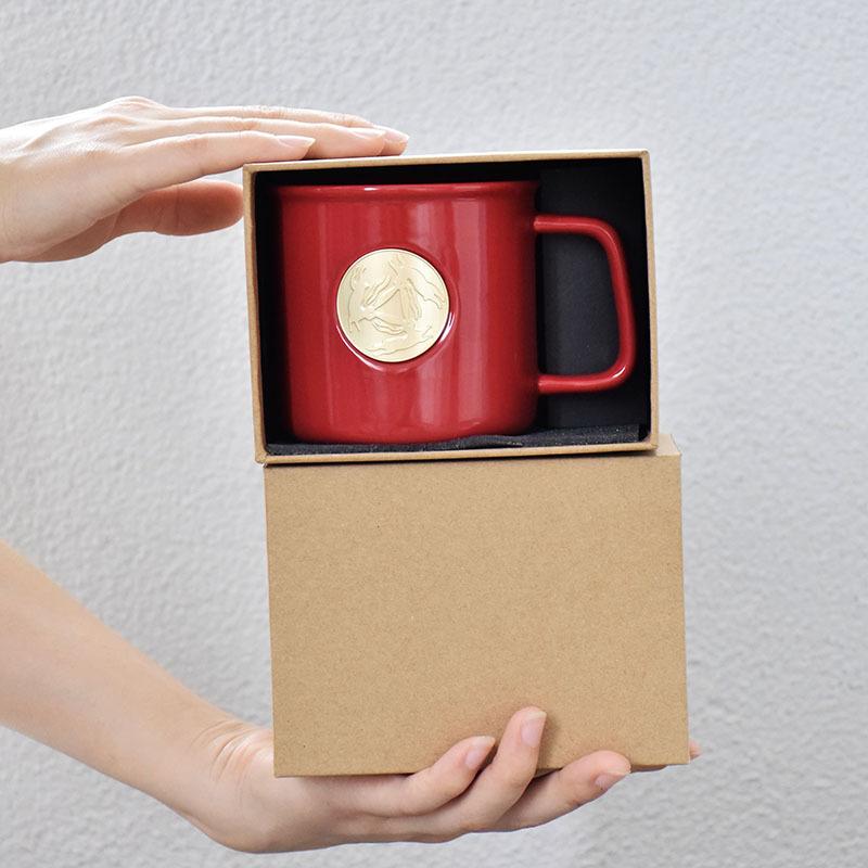 Bronze Badge Korean Ceramic Cup Couple Coffee Cup Office Household Drinking Cup Afternoon Tea Cup Milk Cup