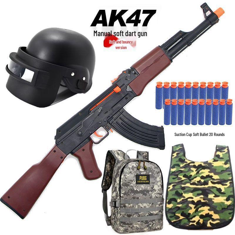 Детский игрушечный пистолет AK47 с мягкими пулями - Модель штурмовой винтовки AKM