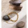 Yhpup Edelstahl Metallkette Hochwertiges Armband Armreif Mode Personalisiert Wasserdicht Handgelenkschmuck Bijoux für Damen
