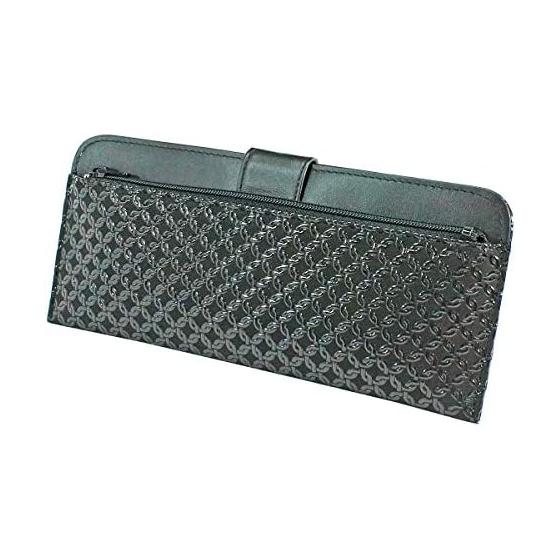 Inden-ya Inden Long Wallet Thin Deer Leather Black x Black Lacquer Ring Pattern Small 2107-01-177 Black x Black Lacquer Ring Pattern Small Bill