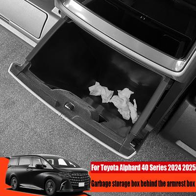 For Toyota Alphard 40 Series 2024 2025 Rear Garbage Storage Box of Central Control Armrest Car Interior Storage Accessories