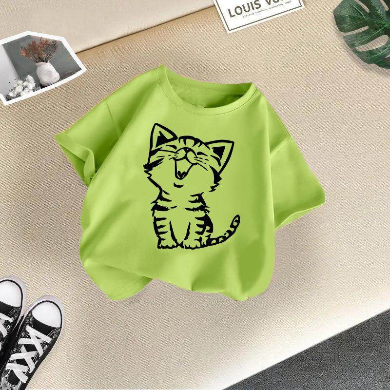 Children s Casual Short-sleeved T-shirt - Summer Boys And Girls Cute And Loose T-shirt 100cm