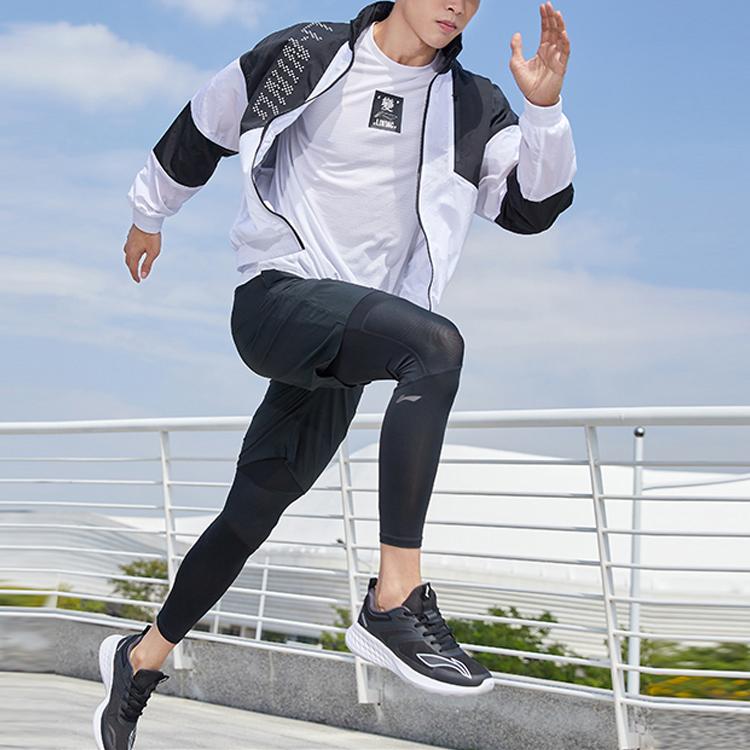 Li Ning Tréninková série Volný střih Barevný blok Bunda s kapucí Pánské bundy AFDQ817-1