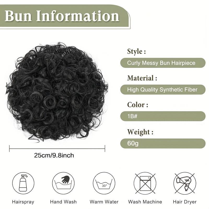 Messy Bun Hair Pieces Elastic Drawstring Fake Hairpieces Short Kinky Curly Scrunchies Ponytail Synthetic Hair Extensions for Women Daily Party Use