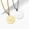 Sun On the Sea Pendant Necklace for Women Simple Round Row Pendant Necklace