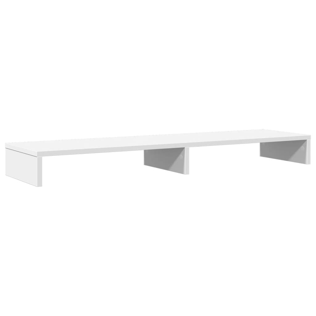 Dual Monitor Stand White 100 X 27 X 10 Cm Engineered Wood