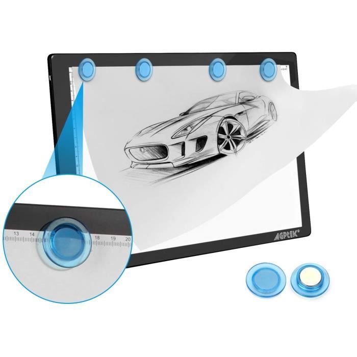 AGPTEK Tablette Lumineuse A4 Avec Luminosité LED Réglable Précise, Fonction Mémoire, l'Adaptateur Secteur Européen Fourni