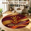 Round Rug Custom NameGalatasaray FC Pattern Non Slip Carpet Home Floor Decor