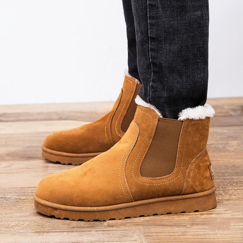 Fashion 2025 New Work Shoes Men Platform Ankle Boots Men Safety Shoes Fashion Quality With Fur Boots Outdoor Booties Zapatos De Hombre