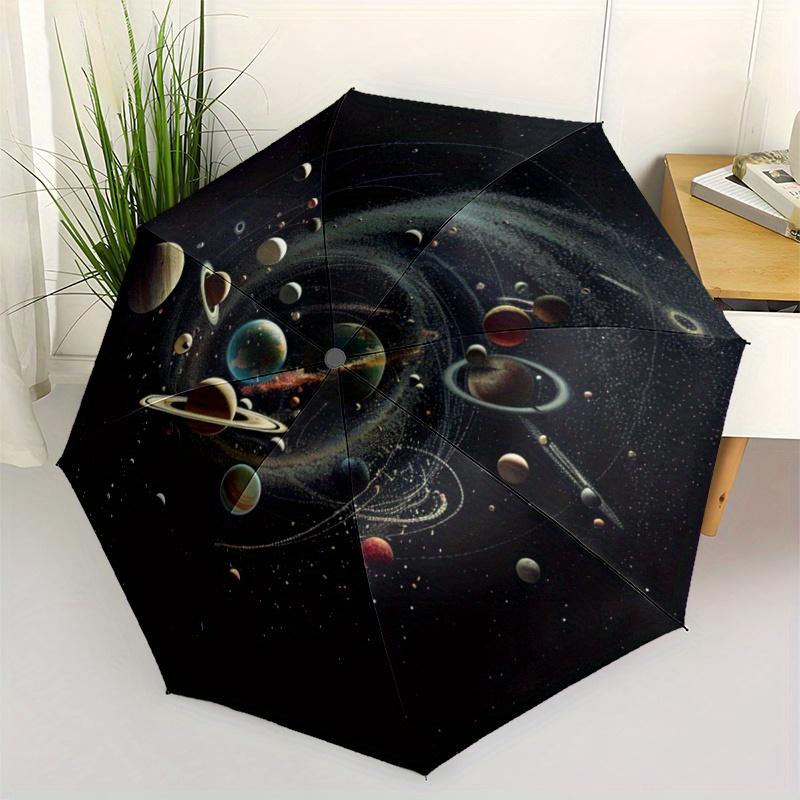 

For Galaxy Space Umbrella with Planets & Stars Design - Automatic Folding, 8 Sturdy Ribs, Durable & Stylish for Outdoor Use, P (as the picture,Iron&8K)