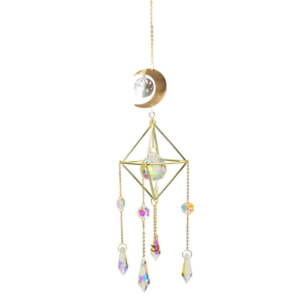 Artificial Crystal Suncatcher Charm Colorful Metal Rainbow Wind Chimes Outdoor Window Home Decoration Garden Car Pendant