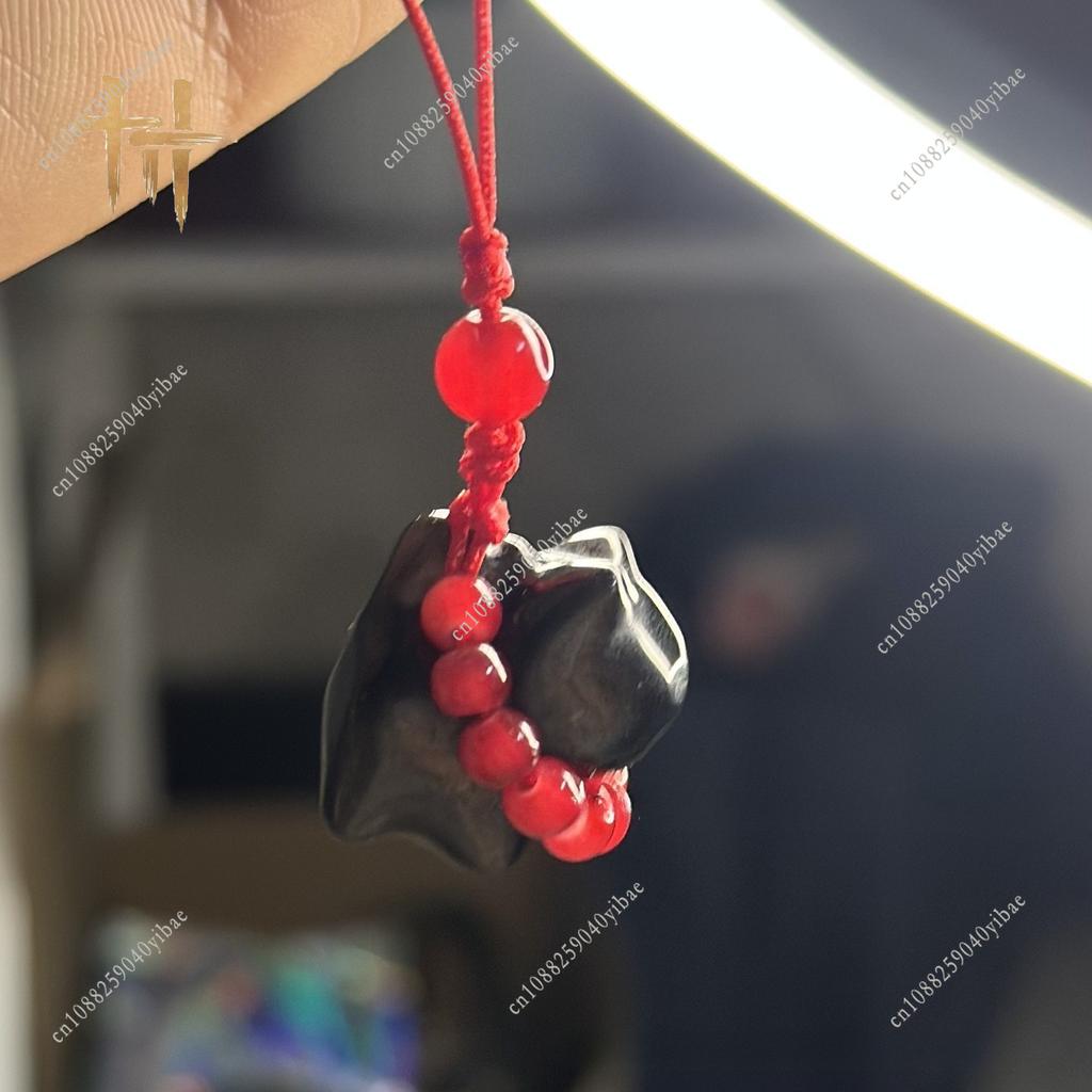 Where Winds Meet Silver Obsidian Cat Phone Charm Midnight Blades Game Player Pendant Anime Cosplay Backpack Charm for Game Fans