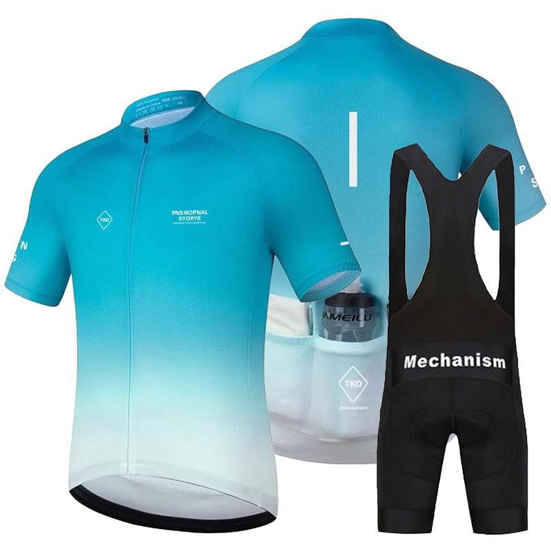 Men Women Cycling Jersey Set Short Sleeve Bike Apparel Quick Dry Milk Silk Riding Outfit