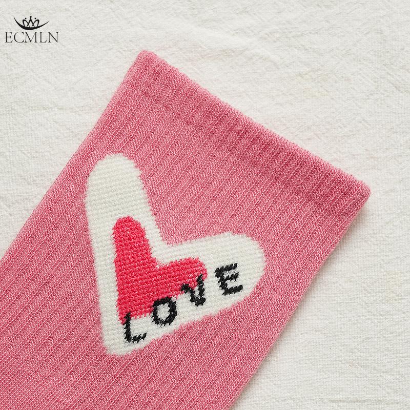 Women's Pink Heart-shaped Socks Autumn and Winter Cute Trendy Sports Socks for Girls