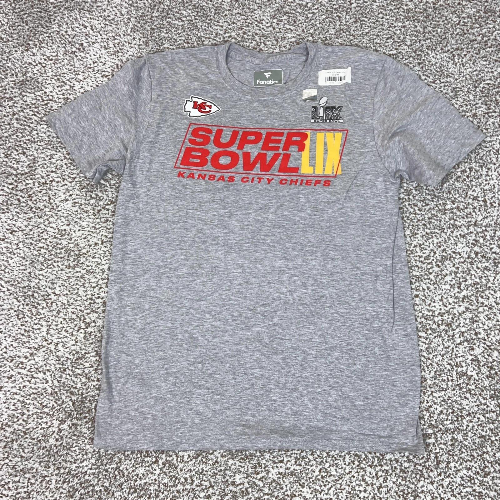 

Kansas City Chiefs Shirt Mens Medium Gray NFL Football Super Bowl LIX Tee Roster S
