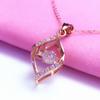 Purple Gold Inlaid Zircon Smart Shiny Pendant Rose Gold Plated Necklace Simple Fashion Jewelry Women'S