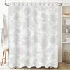 Luxury Waterproof Printed Shower Curtain White Floral Design For Bathroom Decor Soft Fabric Quick-Dry Bath Shower Curtain