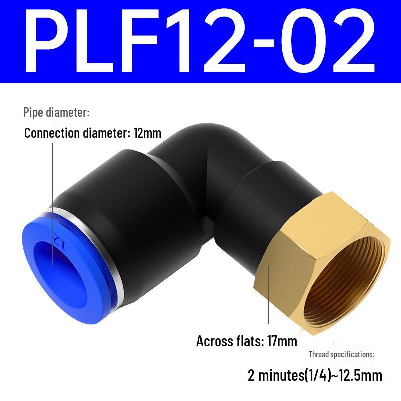 Pneumatischer L-förmiger 90° Luftschlauchverbinder Winkelstück Düse PLF6-01/8-02
