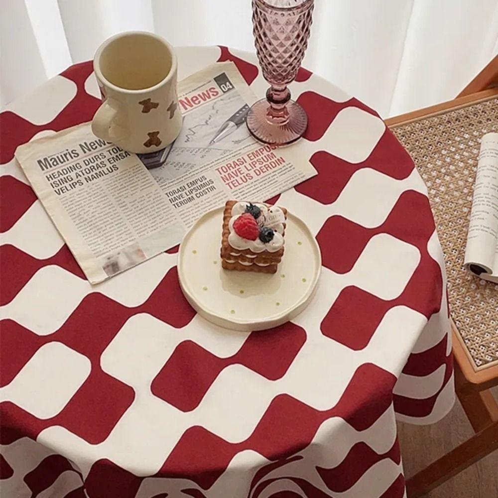 Cotton Checkerboard Tablecloth Korean Style Table Cover Set Prop Plaid Tablecloth  Coffee Table