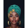 Headwrap Hair Turbans African Turban Flower Pearl Crystal Twisted Head Turban for Women Fashion