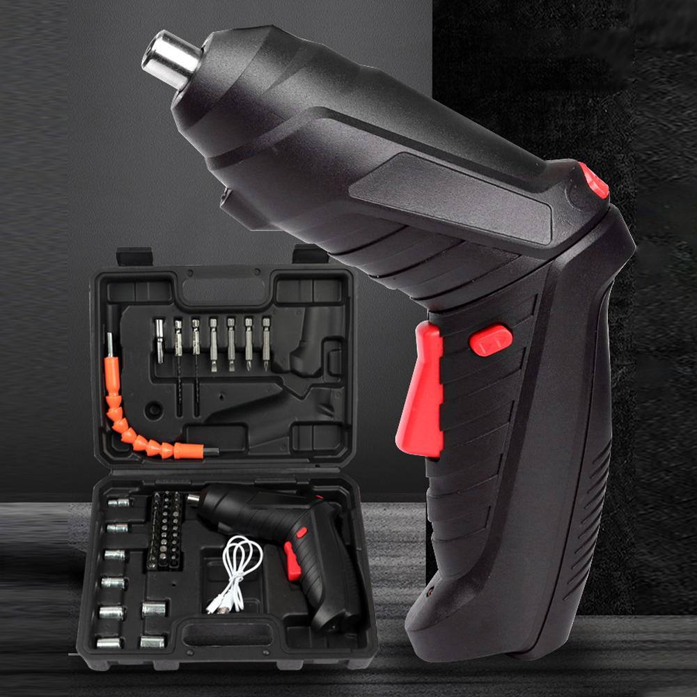 4v Electric Screwdriver Set Powerful Impact Screwdriver Drill 250r/min Lithium Battery Screwdriver 1800mah Rechargeable