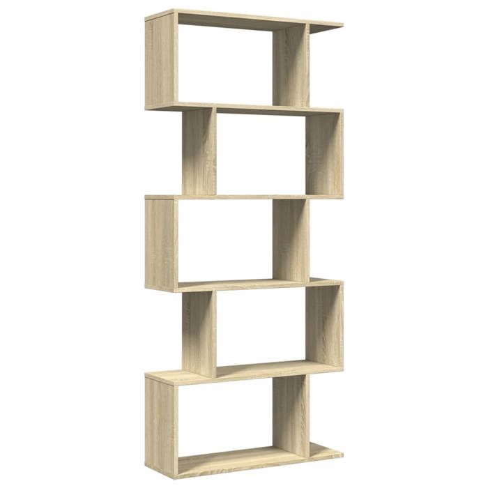 VidaXL Room Divider Shelf 5 Levels Sonoma Oak 70x24x161cm, Shelf, Bookcase, Storage Shelf, 858095