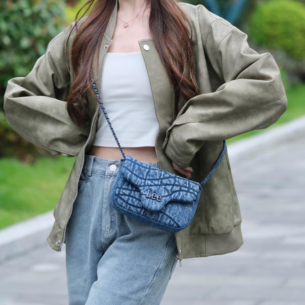 New Lee Denim Shoulder Bag Crossbody Bag Regular Women's Vintage Indigo LE240102M-523