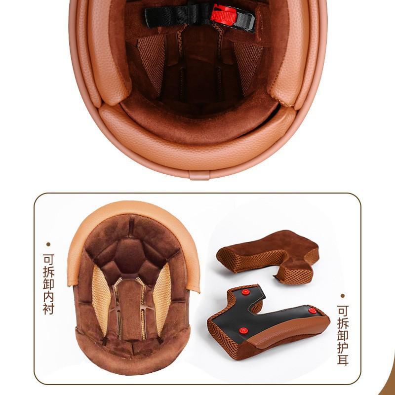 DOT Certified vintage full-face motorcycle helmet, full-face helmet for motorcycles and electric vehicles, suede lining