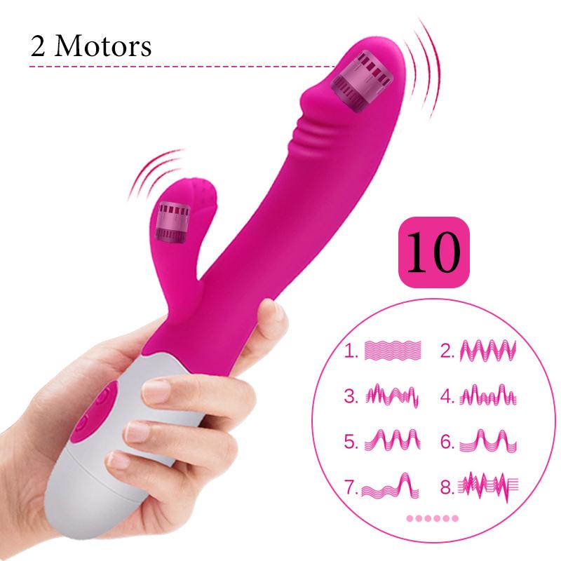 Popular Rabbit Vibrators for Women Dildo Sex Toy Female Masturbation Vagina Clitoris Massager Double Vibration Adult Products