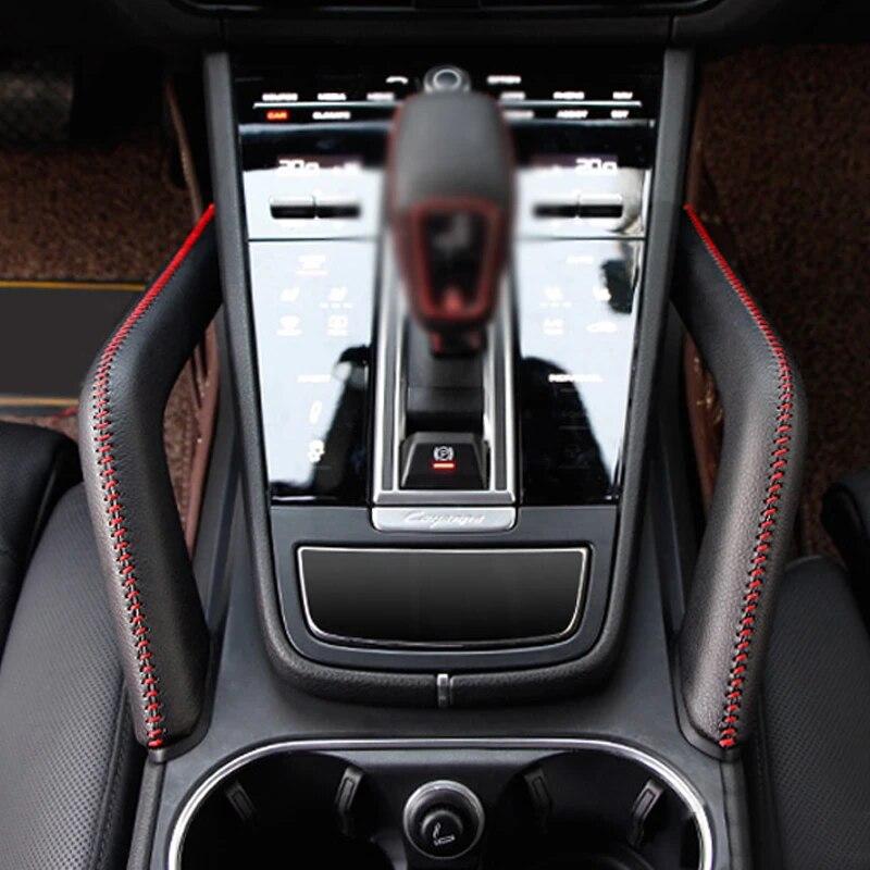

Для Porsche Cayenne 2011 2012 2013 2014 2015 2016 2 шт. внутренняя дверная ручка/ручка подлокотника центральной консоли кожаный чехол отделка Center Armrest Black