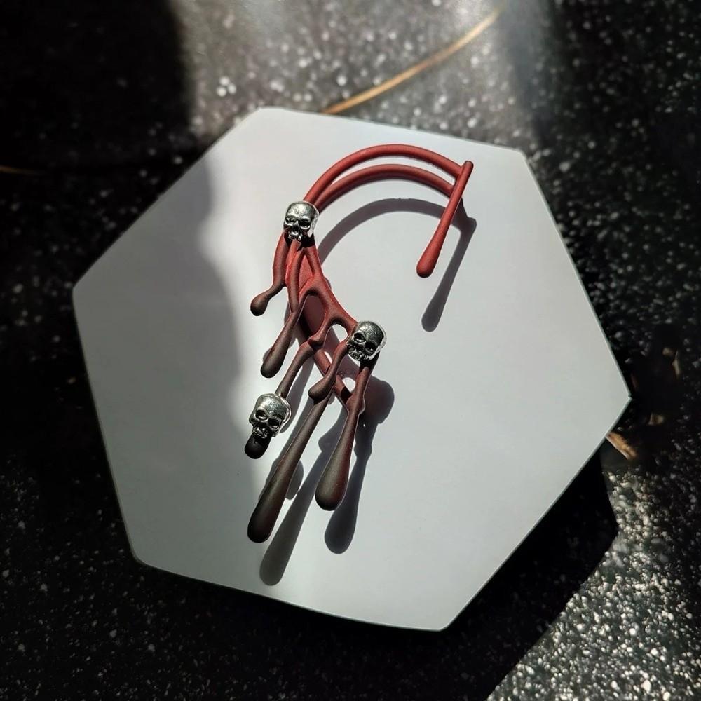 Skull Halloween Ear Clip Gothic Water Drop Ear Clip Cool Single Ear Cuff  Costume Party