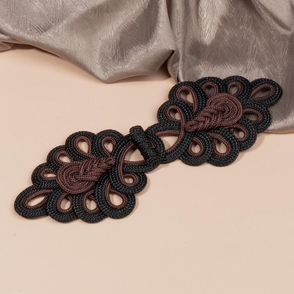 

Flower Fastener Chinese Frog Buttons Handmade Tang Suit Buttons Cheongsam Buttons DIY Craft A Black+Coffee