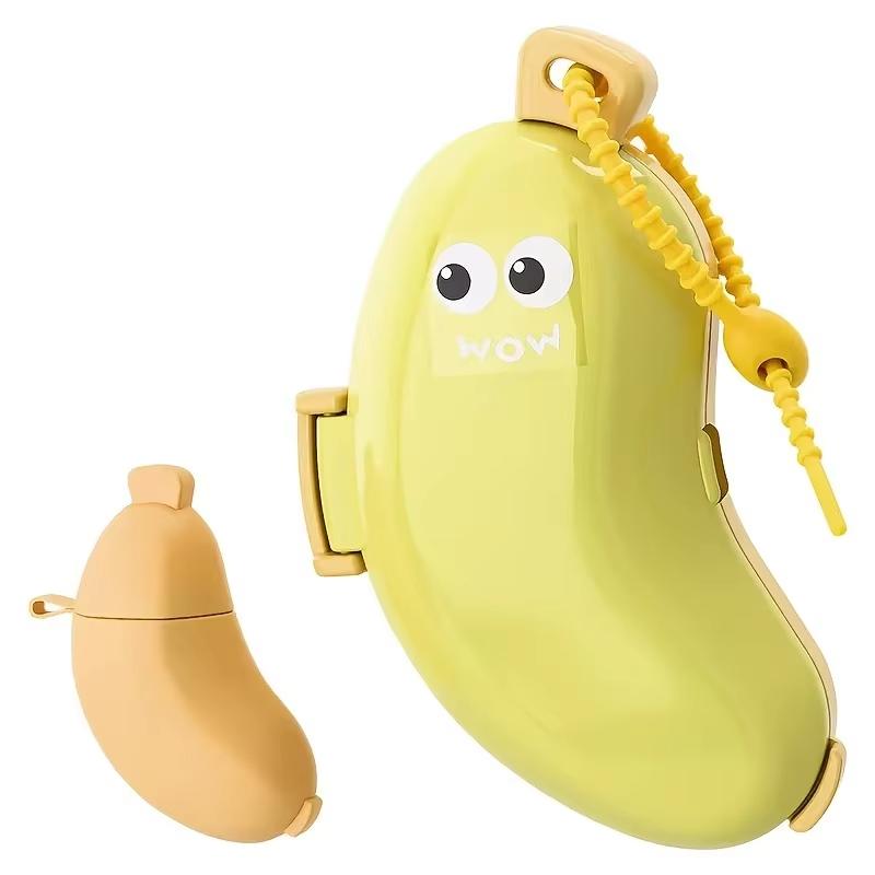 Banana Style Portable Toothbrush Travel Case 1 Set Dustproof Bristle Guard for Hiking Camping Business Travel