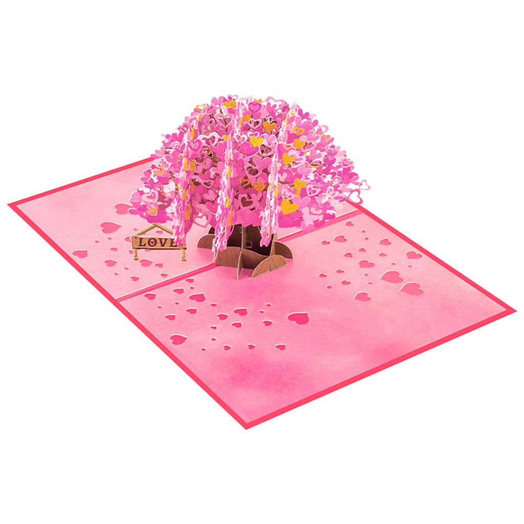 3D Pop-Up Herzbaum Karte für Geburtstagsfeiern Valentinstags Grußkarte mit Umschlag Party Einladungskarte