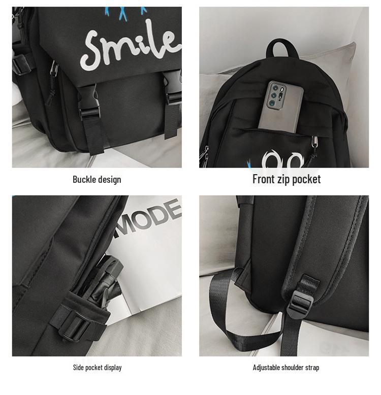 Trendy Harajuku Style Large Capacity Backpack for High School and College Students