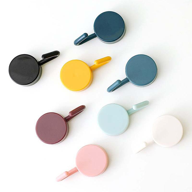

1Pcs Color Self-Adhesive Wall Hook Strong Non-Drilled Large Coat Bag Bathroom Door Kitchen Towel Rack Hook 1 color random