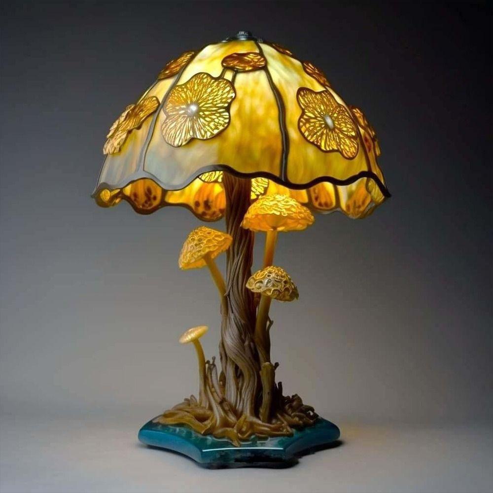 Unique Aesthetic Design Table Lamp Resin Plant Series Mushroom Lamp USB Soothing Light Night Light Home Decor