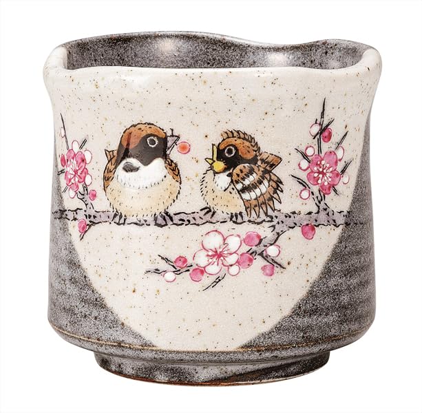 

Большая чайная чашка Кутани яки Иватая, воробей K9-709