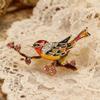 Vintage Classic Enamel Bird Brooches Pins For Women Men Vivid Aniaml Magpie Dripping Oil Rhinestone Badges Corsages