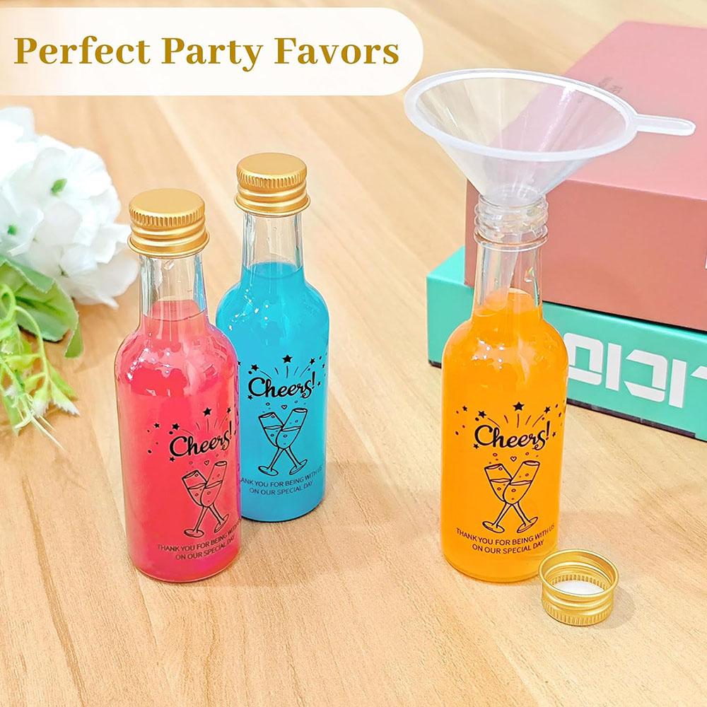 50Pack Mini Liquor Bottles,1.7oz/50ml Mini Wine Bottles Empty Shot Bottles for Wine Juice Alcohol Birthday Wedding Party Favors