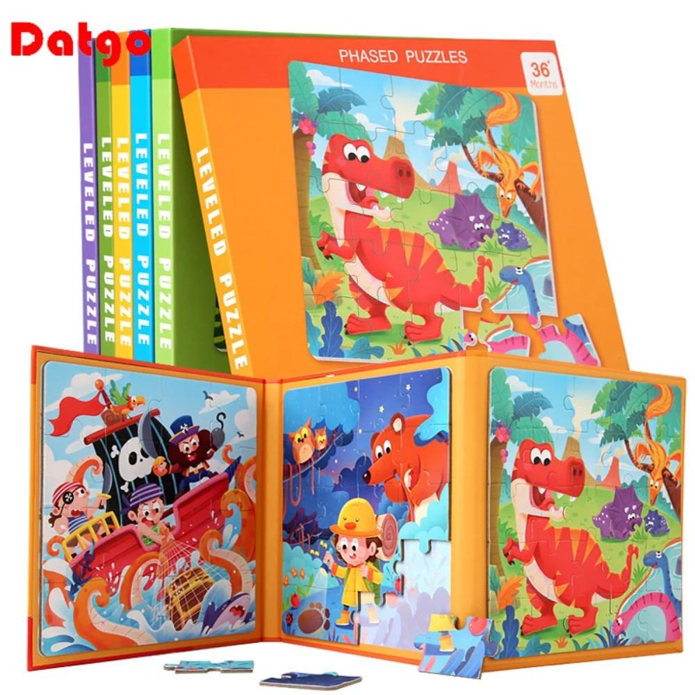 Magnetic Puzzles Portable Book Vehicle Ocean Dinosaur Jigsaw Montessori Early Education With Magnet Boys Girls Toys For Children