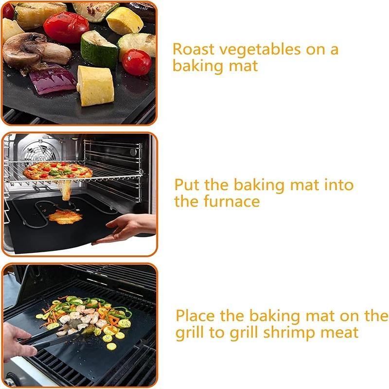 BBQ Grill Mat Reusable Heat Resistant Oven Liner Baking Mat for Home Outdoor Picnic Barbecue Grill Kitchen Accessories