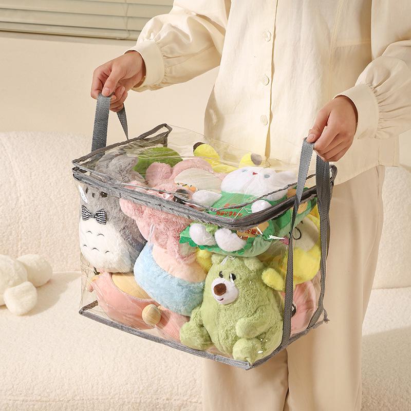Cute Waterproof Storage Bag for Toys & Books - Large Capacity, Transparent & Durable