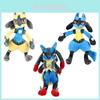 12 Zoll großes, glänzendes Pokémon Luc Lucario Plüschtier, weiches Spielzeug mit leuchtenden Farben für Kinder