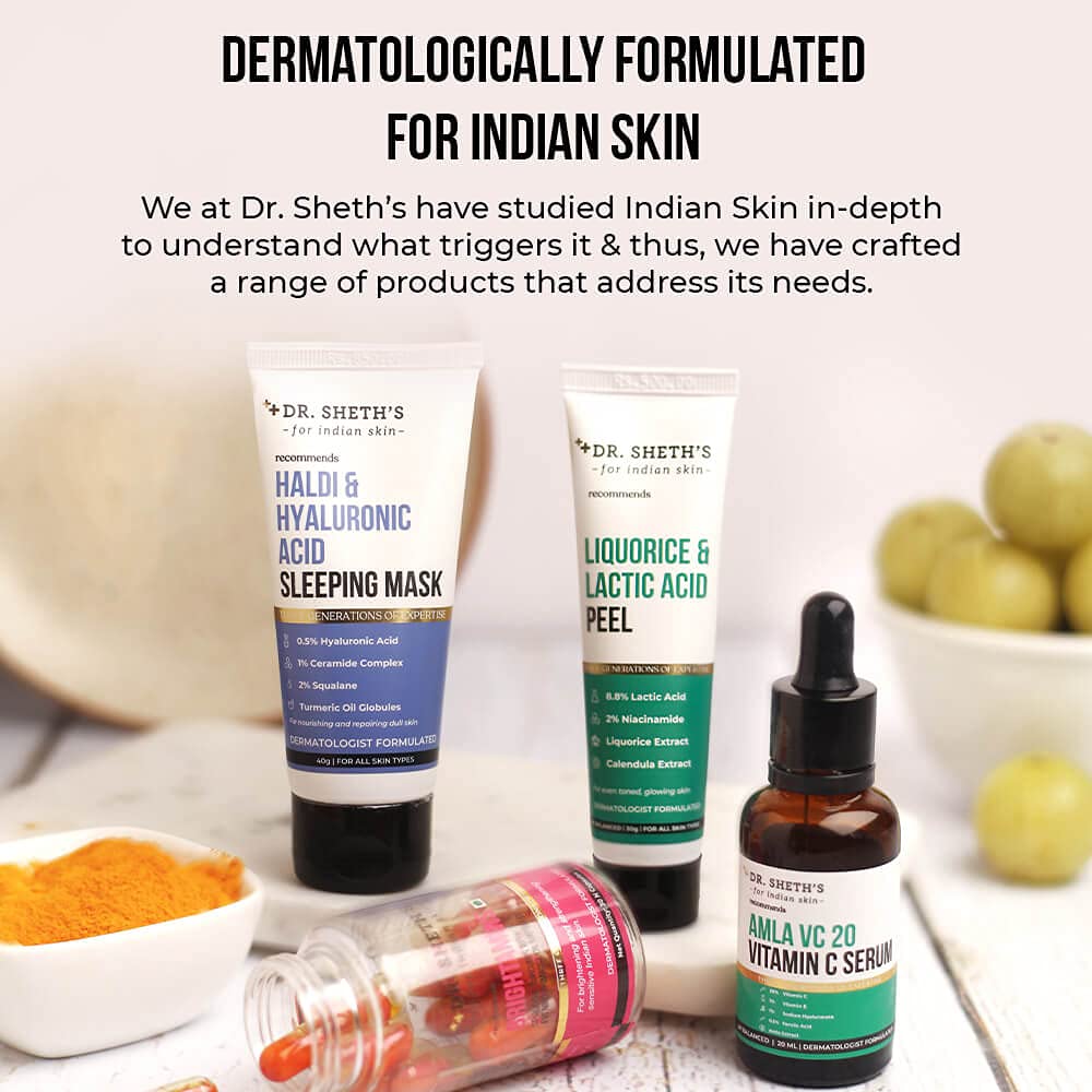 Dr. Sheth's Haldi & Hyaluronic Acid Sleeping Mask Cream 30g For Hydration, Even Tone & Glowing Skin