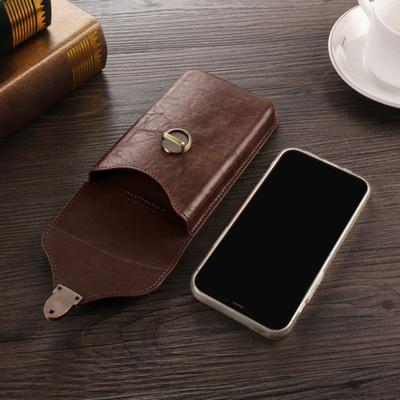 Yousheng Mobile Phone Belt Bag Cellphone Holster for Blet Smooth Faux Leather Snap Closure Solid Color Regular Fit Portable Men Belt Pouch