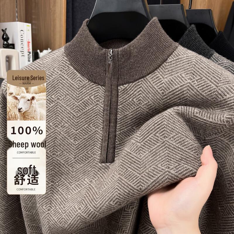 

Antonio Men s 100% Merino Wool Semi-High Collar Sweater 3XL / 56