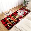Merry Christmas Flannel Carpet 3D Santa Claus Rug Bedroom Living Room Kitchen Laundry Bathroom Entrance Festive Holiday Decor