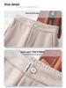 Women's 2024 Khaki Wool Blend Loose Fit Slimming Wide Leg Pants for Autumn and Winter